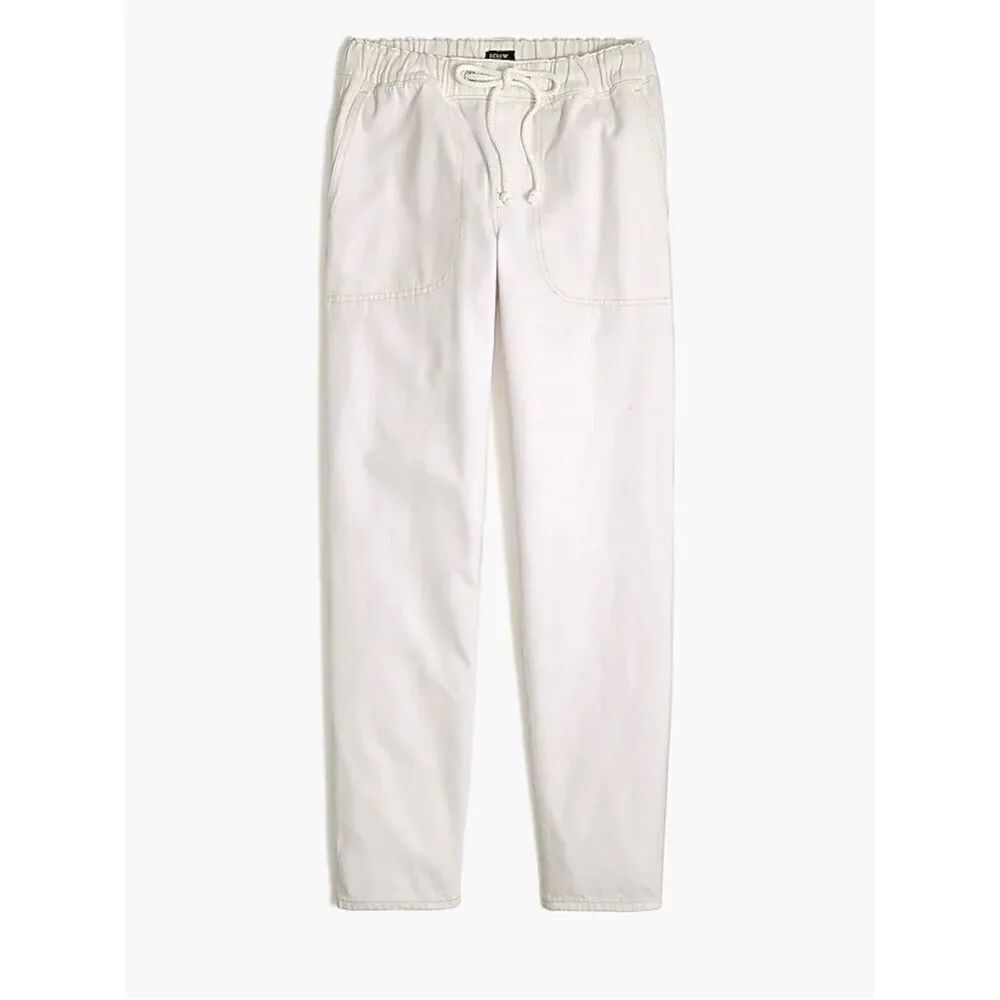J. Crew White Drawstring Cotton Joggers